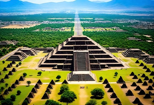 AI generated of the pyramid of the sun, mexico