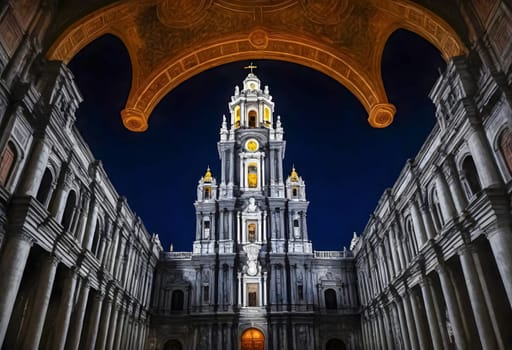 AI generated of the cathedral of mexico, campeche