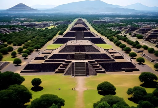 AI generated of the pyramid of the sun, mexico