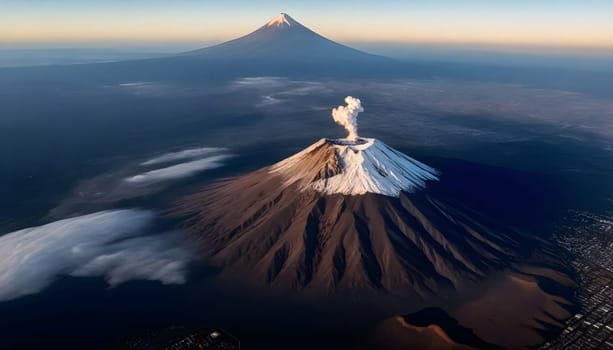 AI generated of the world's most beautiful volcanoes, Popocatepetl