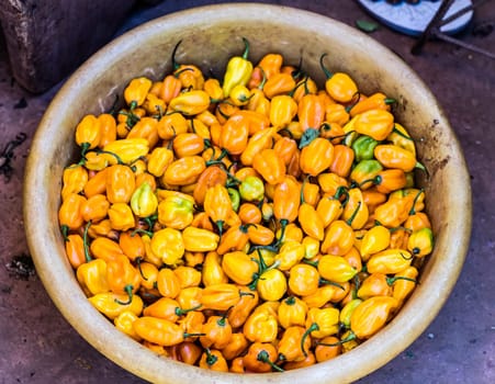 Pepper exposed  in market in Burkina faso