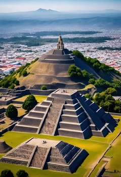 AI generated of the pyramids of teotihuacan, mexico