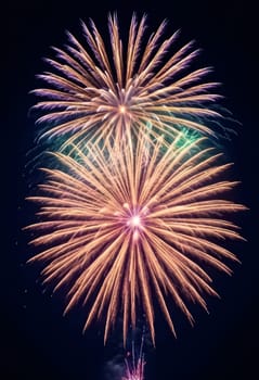 AI generated of colorful fireworks in the night sky