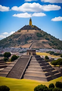 AI generated of the pyramid of the sun in teotihuacan, mexico