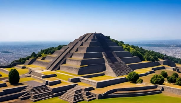AI generated of the pyramid of the sun in mexico