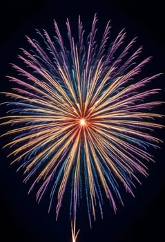 AI generated of fireworks in the dark night sky