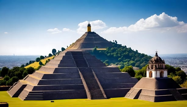 AI generated of the pyramid of the sun in mexico