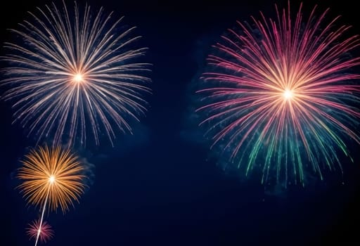 AI generated of colorful fireworks on the sky background