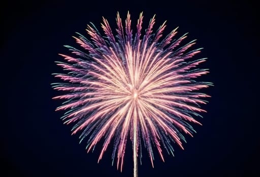 AI generated of a colorful firework is lit up in the sky