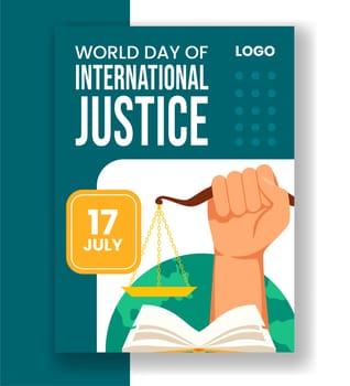 Day of Social Justice Vertical Poster Flat Cartoon Hand Drawn Templates Background Illustration
