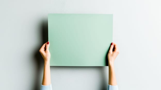Man holding a blank sheet of paper in his hands