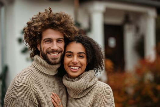 A man and woman smiling while posing for a picture