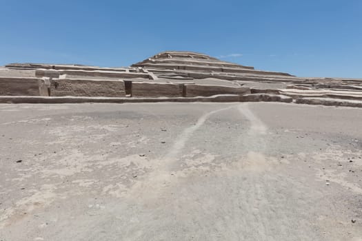 Pyramid of Cauachi, archaeological site In the Nazca region, Peru