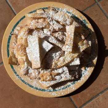 chiacchiere, a traditional fried neapolitan carnival pastry
