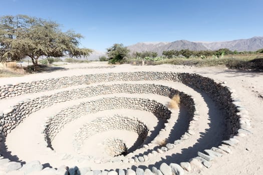 Entrance to the Cantalloc aueduct, Nazca, Peru