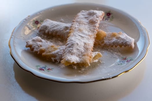 chiacchiere, a traditional fried neapolitan carnival pastry