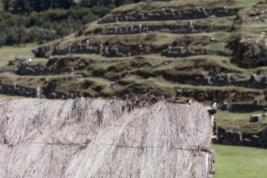 Ruins of the Inca Fortress of Saqsaywaman outside Cuzco Peru