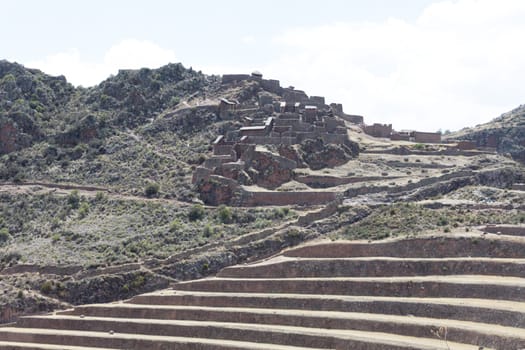 Inca circular terraces at Moray (agricultural experiment station), Peru, South America