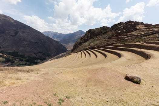 Terraced circular depressions at Moray in Peru