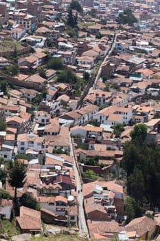 View of Cuzco  from  Fortress of Saqsaywaman, Peru