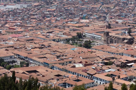 View of Cuzco  from  Fortress of Saqsaywaman, Peru