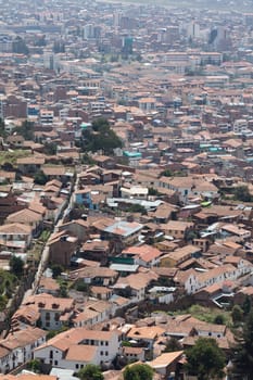 View of Cuzco  from  Fortress of Saqsaywaman, Peru