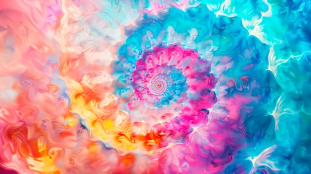 Close-up view of amazing colored pattern of a nautilus shell. AI generated