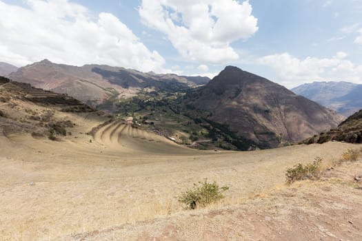 Terraced circular depressions at Moray in Peru