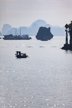 Halong bay in Vietnam. UNESCO World Heritage Site.