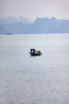 Halong bay in Vietnam. UNESCO World Heritage Site.