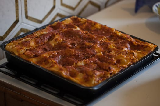 Lasagna, traditional carnival dish od neapolitan cuisine