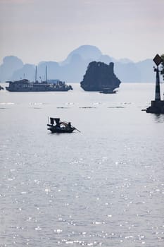 Halong bay in Vietnam. UNESCO World Heritage Site.