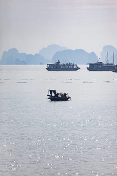 Halong bay in Vietnam. UNESCO World Heritage Site.