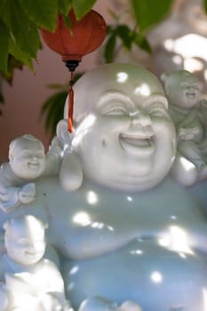 Buddha statue in marble, close up