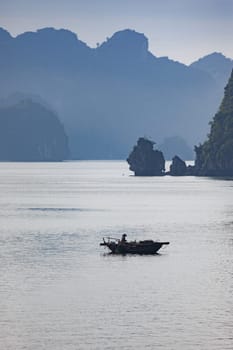 Halong bay in Vietnam. UNESCO World Heritage Site.