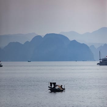 Halong bay in Vietnam. UNESCO World Heritage Site.