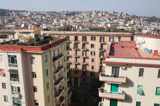 characteristic Lamnsdscape of naples from hills of Vomero quarter
