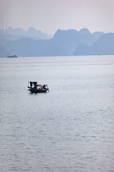 Halong bay in Vietnam. UNESCO World Heritage Site.