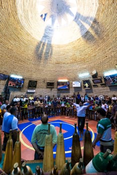 august 11,2014 , Yazd, Iran. Men Training At Saheb A Zaman Club Zurkhaneh