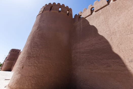 Ruins of Rayen citadel of middle ages in Iran