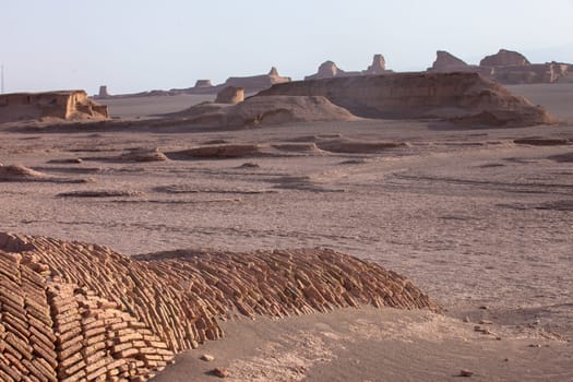 Shahdad desert, with dunes  with the shape of a caste , Iran