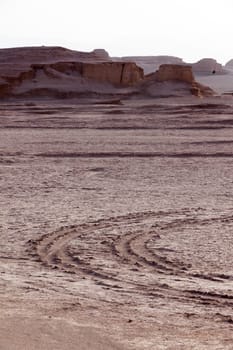 Shahdad desert, with dunes  with the shape of a caste , Iran