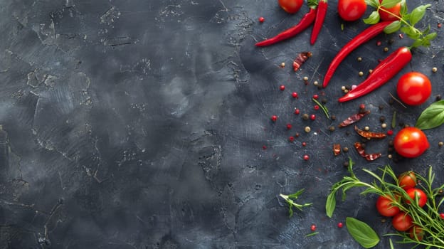 A diverse array of vegetables such as carrots, tomatoes, broccoli, and bell peppers are neatly arranged on a wooden table. The vibrant colors and textures of the vegetables create a visually appealing display.