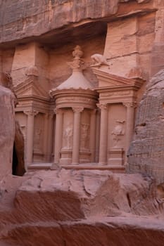 View from Siq on entrance of City of Petra, Jordan