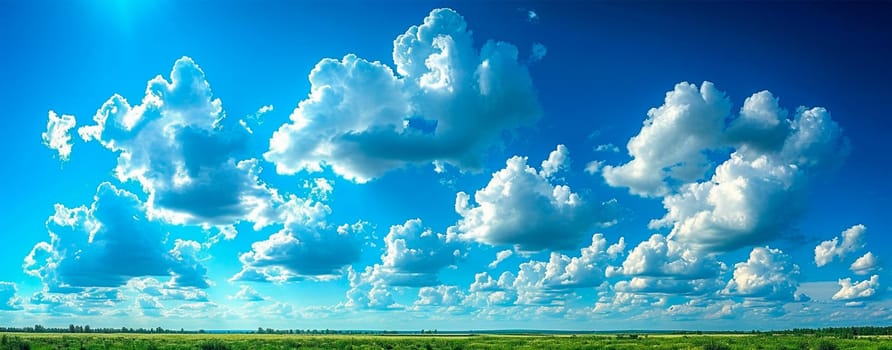 Blue sky with bright sun as abstract panoramic background AI generated image