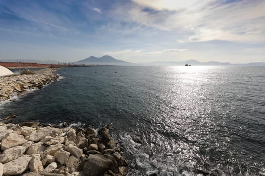 Landscape of Naples, Italy, from via Caracciolo