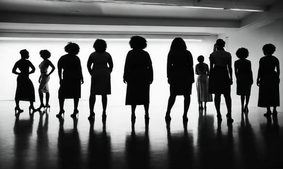 Group of african american women posing in studio. Fashion shot. ai generative.