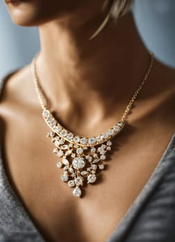 Diamond jewelry luxury and fashion jewelry. ai generative.