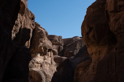 Canyon at the entrance in Petra, Jordan ancient city