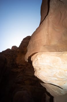 Canyon at the entrance in Petra, Jordan ancient city